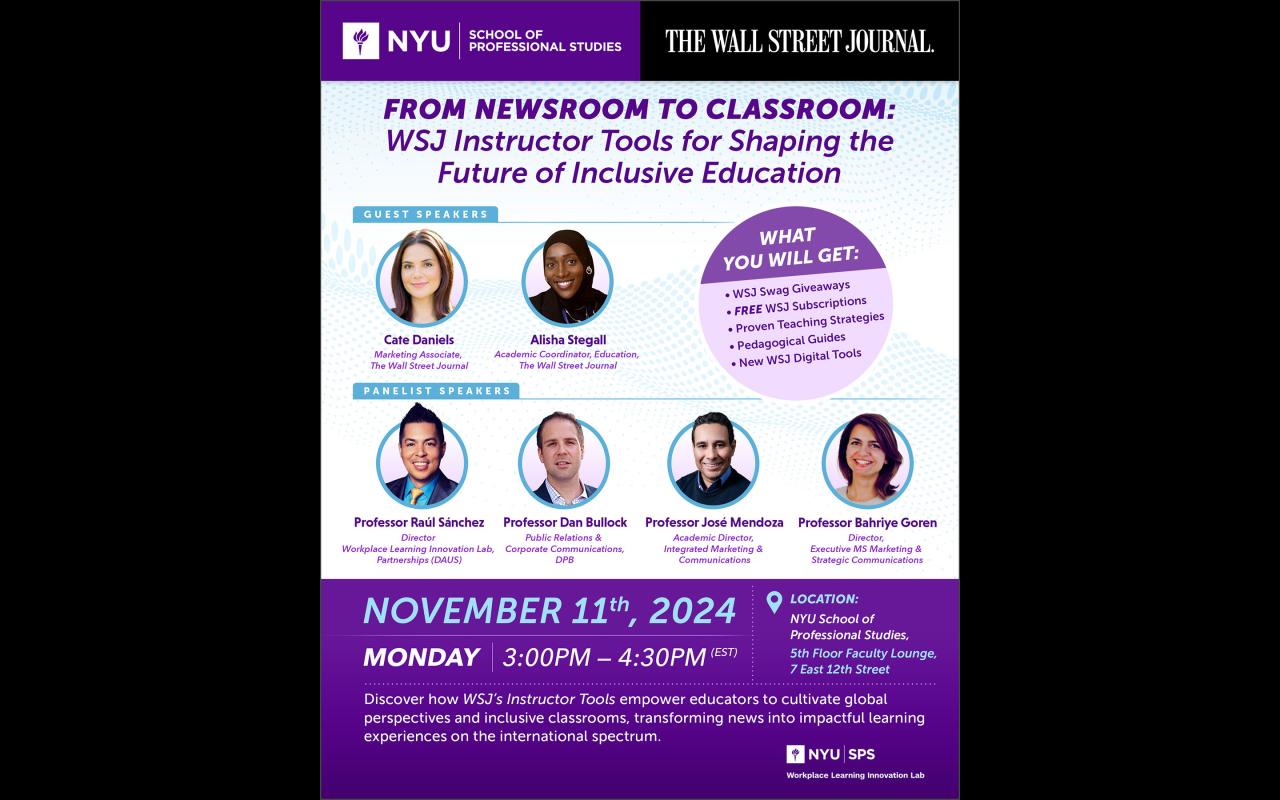 From Newsroom to Classroom: WSJ Instructor Tools for Shaping the Future of Inclusive Education poster