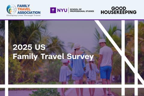 2025 US Family Travel Survey -image of 4 member family enjoying tropic island