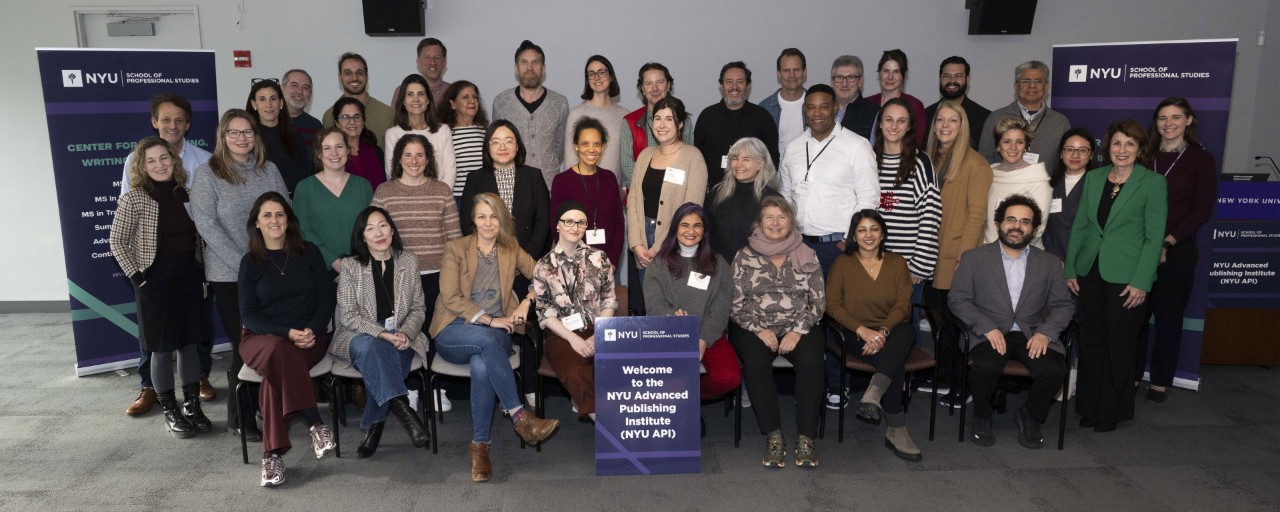 A group of NYU Advance Publishing Institute (API) participants pose for a photo.