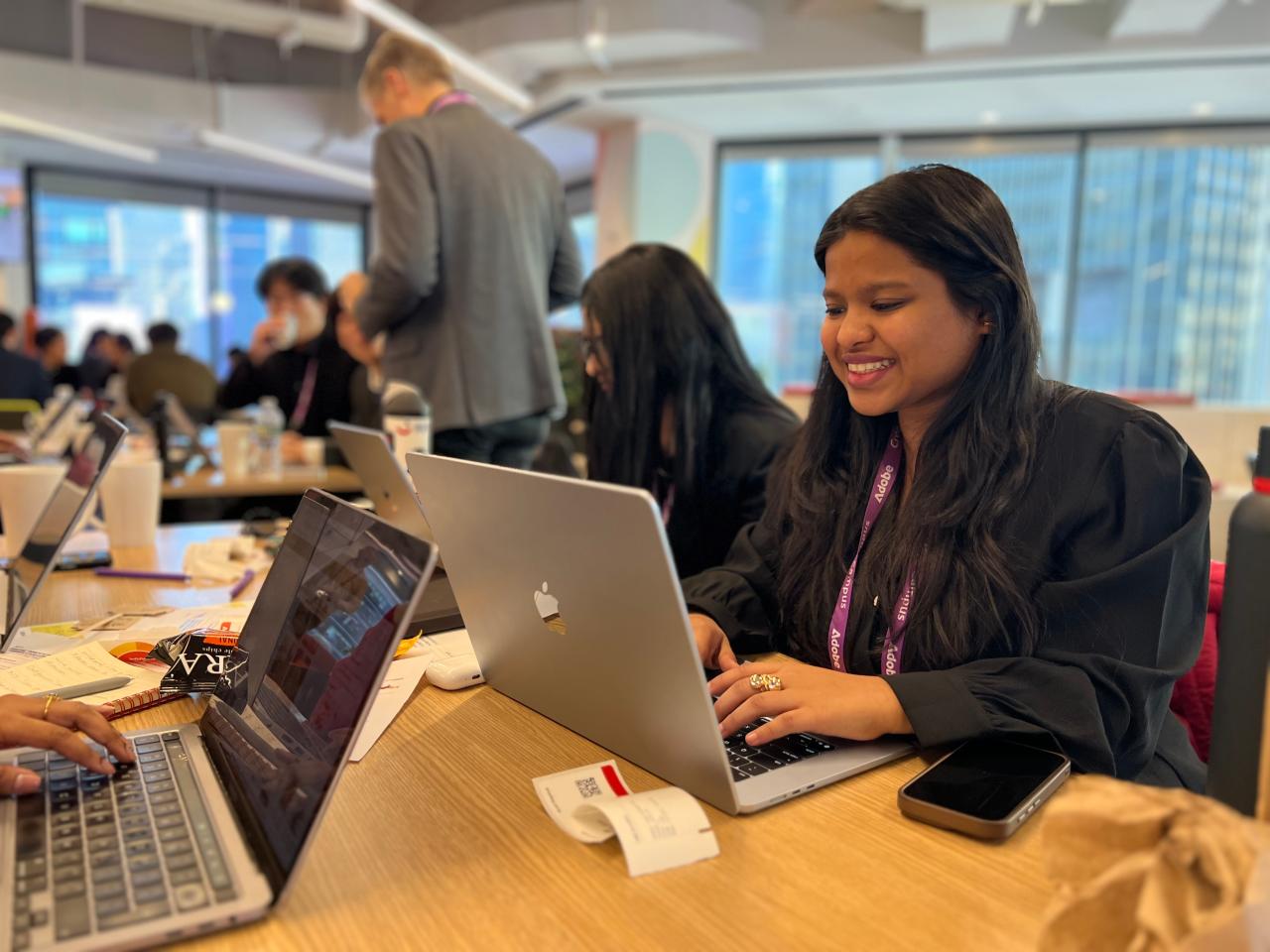 Student participating in the Digital Innovation and Design Challenge at Adobe headquarters.