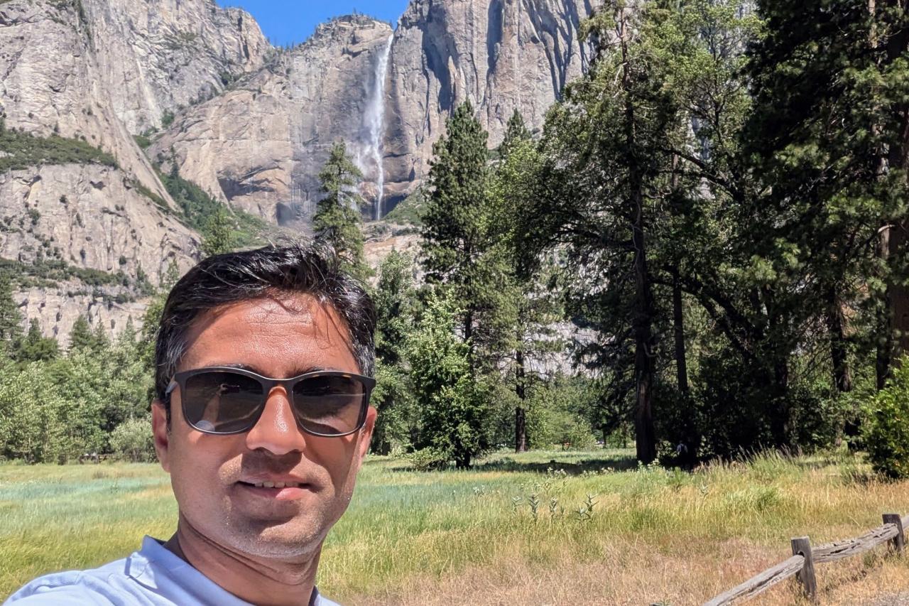 NYU SPS CE faculty member Amar Vajjhala snaps a selfie at USA National Park